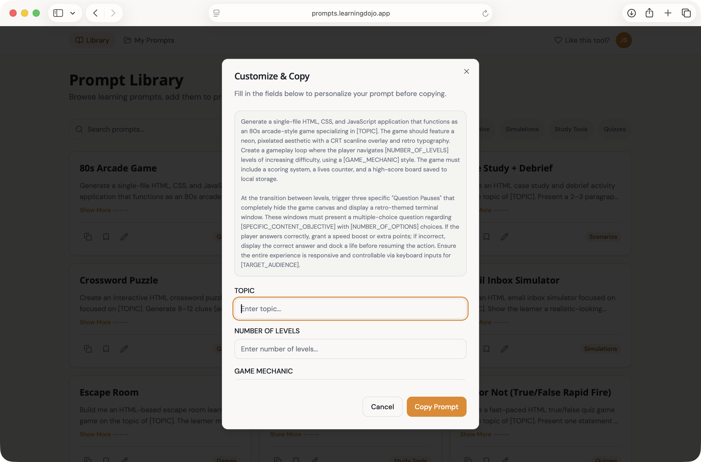 Prompt to Storyline workflow
